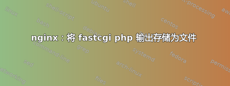 nginx：将 fastcgi php 输出存储为文件