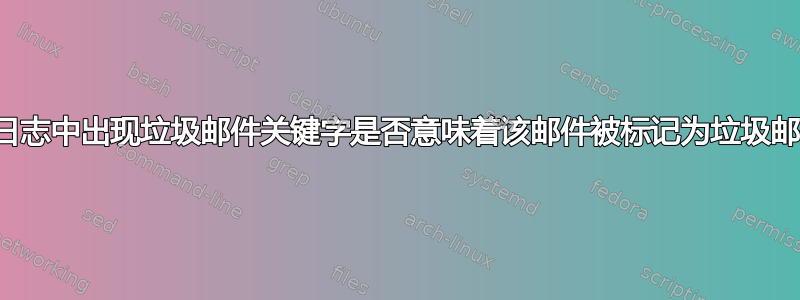 邮件日志中出现垃圾邮件关键字是否意味着该邮件被标记为垃圾邮件？