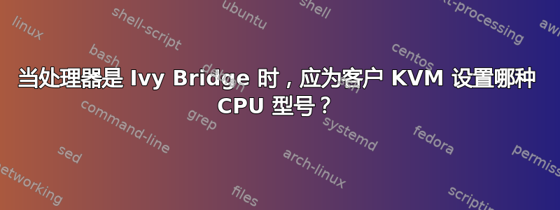 当处理器是 Ivy Bridge 时，应为客户 KVM 设置哪种 CPU 型号？