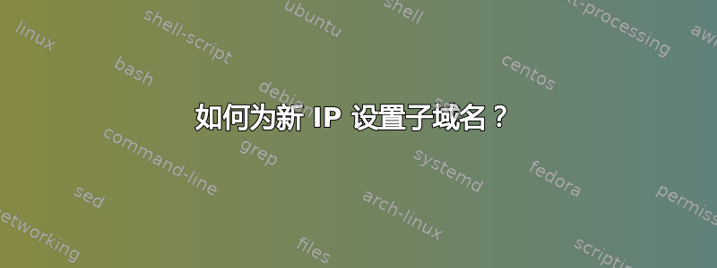 如何为新 IP 设置子域名？