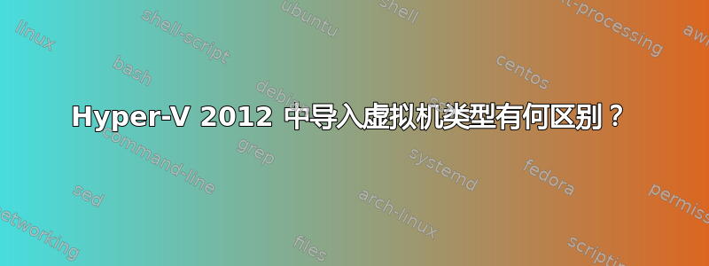 Hyper-V 2012 中导入虚拟机类型有何区别？