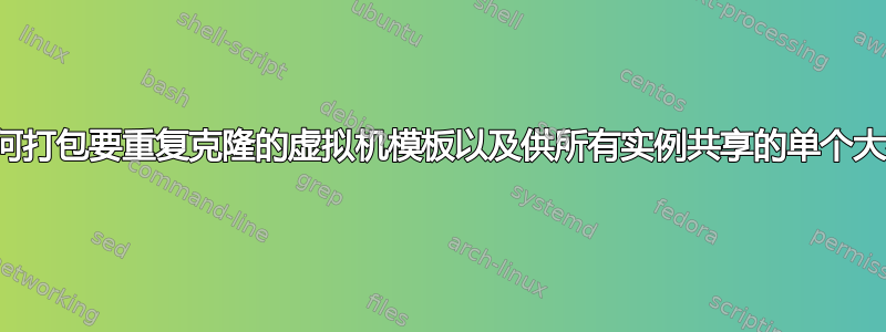 我应该如何打包要重复克隆的虚拟机模板以及供所有实例共享的单个大存储卷？