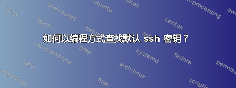 如何以编程方式查找默认 ssh 密钥？