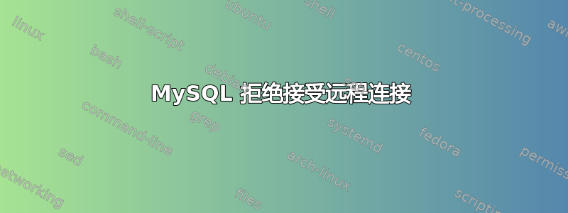 MySQL 拒绝接受远程连接