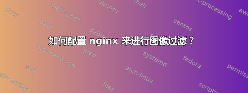 如何配置 nginx 来进行图像过滤？