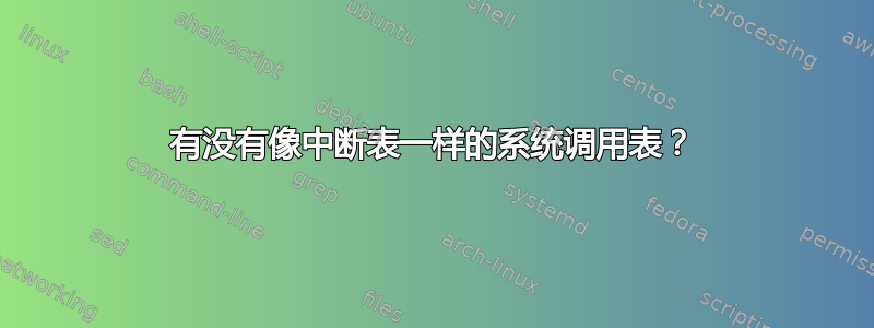 有没有像中断表一样的系统调用表？