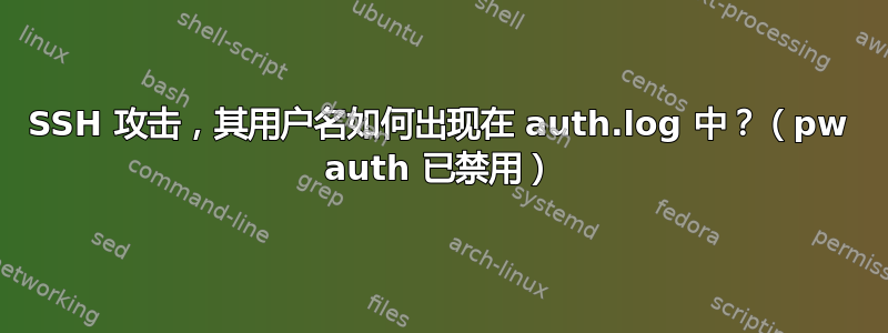 SSH 攻击，其用户名如何出现在 auth.log 中？（pw auth 已禁用）