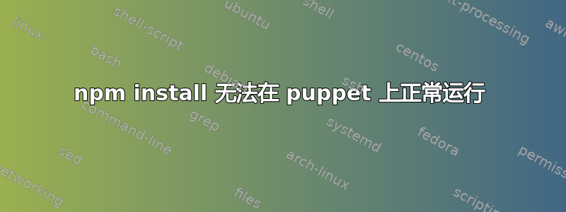 npm install 无法在 puppet 上正常运行