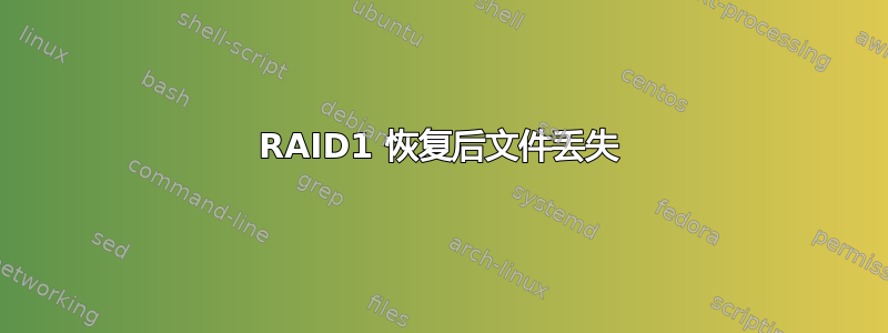 RAID1 恢复后文件丢失