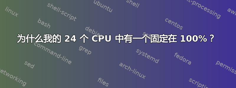 为什么我的 24 个 CPU 中有一个固定在 100%？