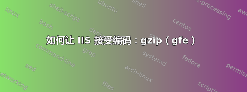 如何让 IIS 接受编码：gzip（gfe）