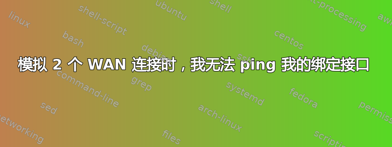 模拟 2 个 WAN 连接时，我无法 ping 我的绑定接口