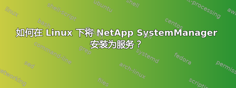 如何在 Linux 下将 NetApp SystemManager 安装为服务？