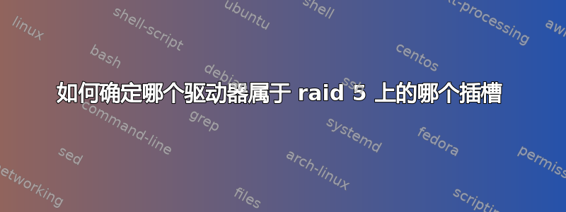 如何确定哪个驱动器属于 raid 5 上的哪个插槽