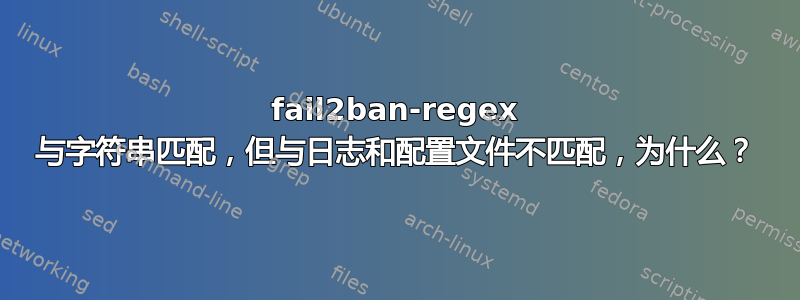 fail2ban-regex 与字符串匹配，但与日志和配置文件不匹配，为什么？