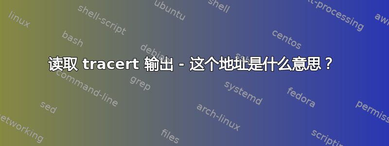 读取 tracert 输出 - 这个地址是什么意思？