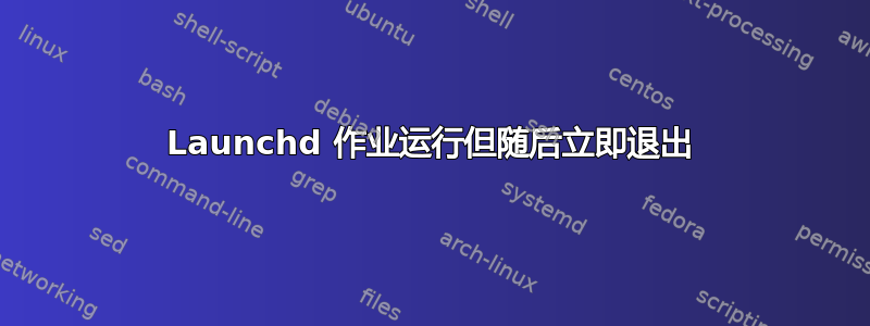 Launchd 作业运行但随后立即退出