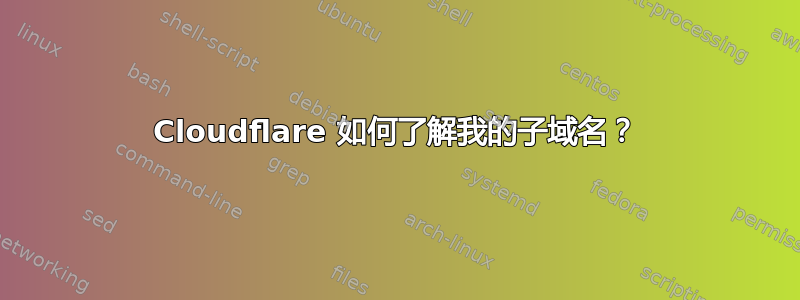 Cloudflare 如何了解我的子域名？