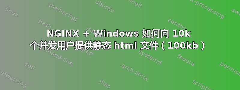 NGINX + Windows 如何向 10k 个并发用户提供静态 html 文件（100kb）