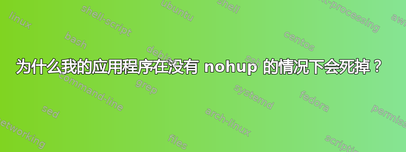 为什么我的应用程序在没有 nohup 的情况下会死掉？