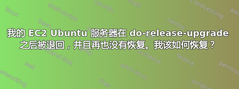 我的 EC2 Ubuntu 服务器在 do-release-upgrade 之后被退回，并且再也没有恢复。我该如何恢复？