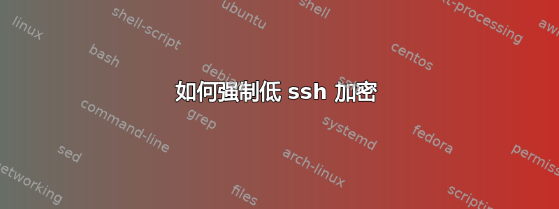 如何强制低 ssh 加密