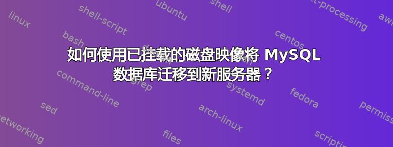 如何使用已挂载的磁盘映像将 MySQL 数据库迁移到新服务器？