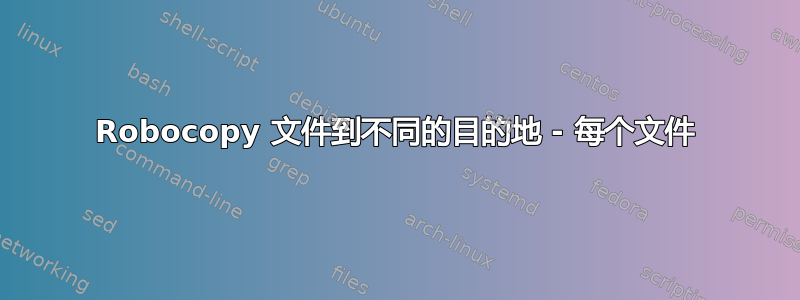 Robocopy 文件到不同的目的地 - 每个文件