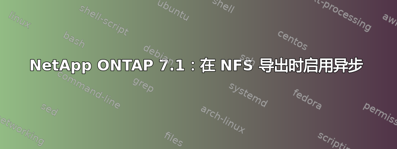 NetApp ONTAP 7.1：在 NFS 导出时启用异步