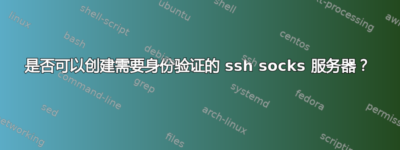 是否可以创建需要身份验证的 ssh socks 服务器？