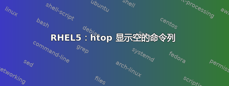 RHEL5：htop 显示空的命令列