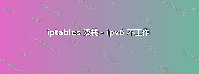 iptables 双栈 - ipv6 不工作