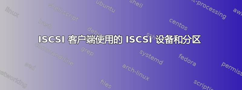 ISCSI 客户端使用的 ISCSI 设备和分区