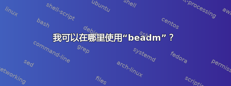 我可以在哪里使用“beadm”？