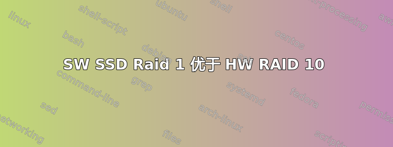 SW SSD Raid 1 优于 HW RAID 10