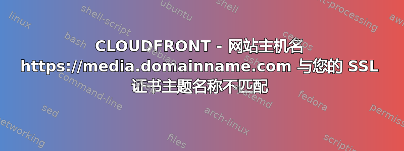 CLOUDFRONT - 网站主机名 https://media.domainname.com 与您的 SSL 证书主题名称不匹配