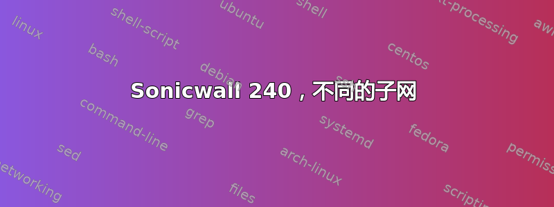 Sonicwall 240，不同的子网