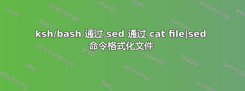 ksh/bash 通过 sed 通过 cat file|sed 命令格式化文件