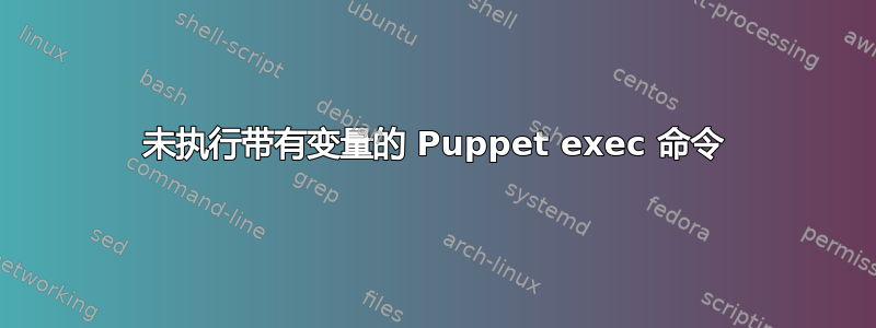 未执行带有变量的 Puppet exec 命令