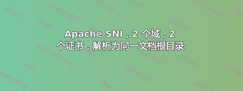 Apache SNI，2 个域，2 个证书，解析为同一文档根目录