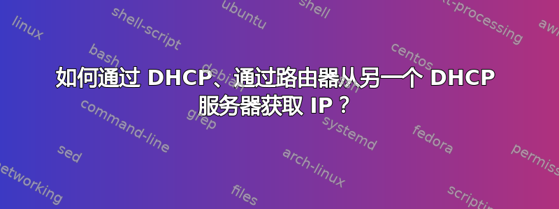 如何通过 DHCP、通过路由器从另一个 DHCP 服务器获取 IP？