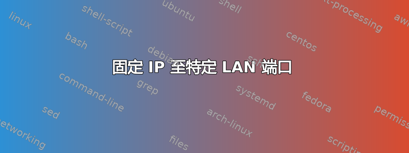 固定 IP 至特定 LAN 端口