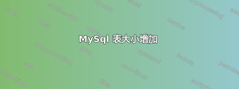 MySql 表大小增加