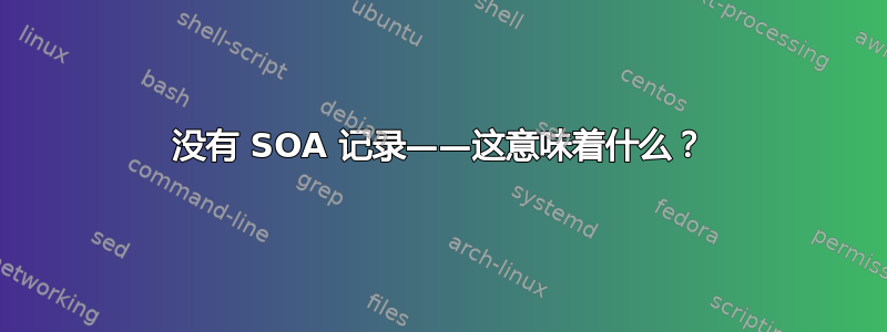 没有 SOA 记录——这意味着什么？