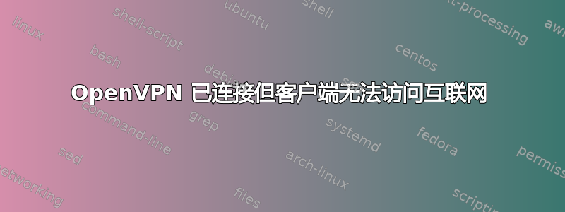 OpenVPN 已连接但客户端无法访问互联网