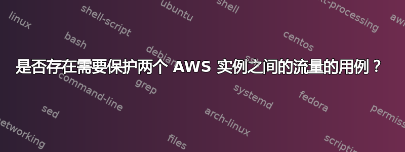 是否存在需要保护两个 AWS 实例之间的流量的用例？