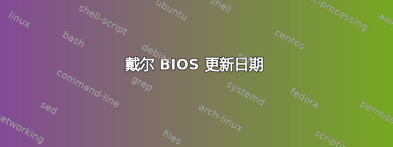 戴尔 BIOS 更新日期