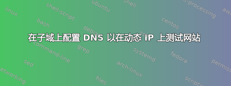 在子域上配置 DNS 以在动态 IP 上测试网站