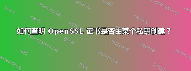 如何查明 OpenSSL 证书是否由某个私钥创建？