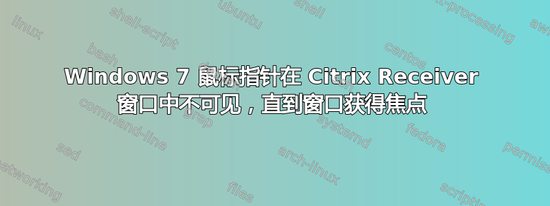 Windows 7 鼠标指针在 Citrix Receiver 窗口中不可见，直到窗口获得焦点